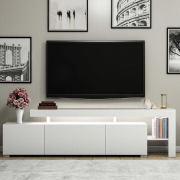 Tv-meubel Tijn met led-verlichting - 37x192x53 cm - MDF/wit 
