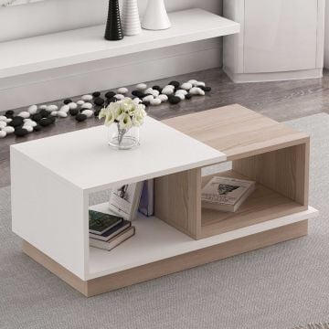 Salontafel Woody Fashion | 90 x 45 x 36 cm | Oak White-design
