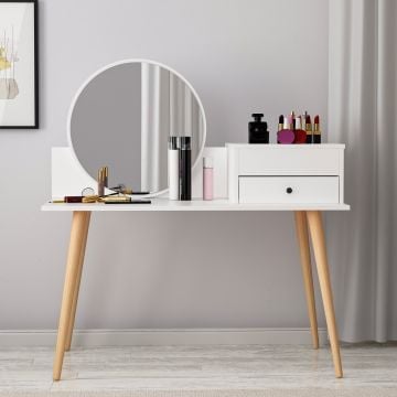 Make-uptafel Woody Fashion | 120 x 60 x 96 cm | Wit