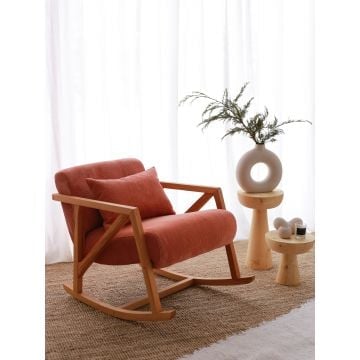 Schommelstoel Atelier del Sofa - 85x67x75cm - fluweel - rood