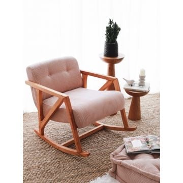 Schommelstoel Atelier del Sofa - 85x67x75cm - fluweel - roze