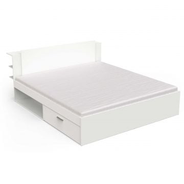 Tweepersoonsbed Liva - 180x200cm - met opbergruimte - wit