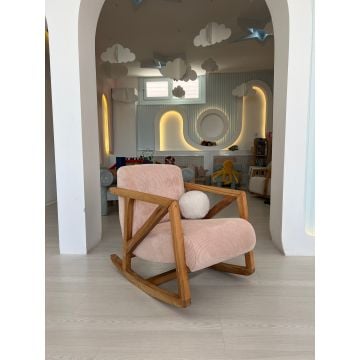 Kinderschommelstoel - 52x75x62cm - haagbeuk - roze
