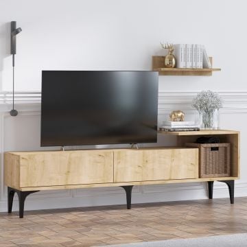 TV-meubel Emerald | 100% Melamine coating | Eiken | Montage vereist