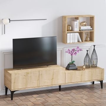 Tv-meubel Emerald | Melamine coating | 180cm breed | Eiken