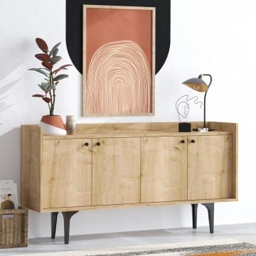 Console Smaragd | 100% Melamine Gecoat | 150x80x40 cm | Saffier Eik