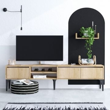 TV-meubel Emerald | 100% Melamine Gecoat | 180 cm Breedte | Saffier Eik