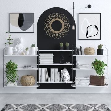Boekenplank Emerald | 100% Melamine | 18 mm dik | Wit/Zwart