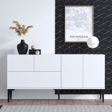 Modern Woody Fashion Console | 18mm Melamine | Wit Zwart.