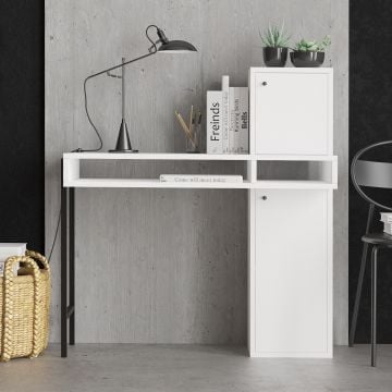Bureau Woody Fashion - 102x45x106cm - met opbergruimte - wit