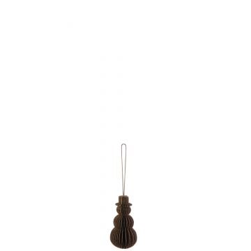 Hanger sneeuwman papier bruin small