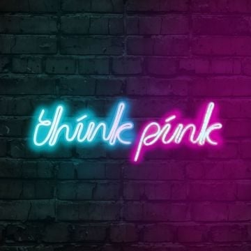 Neonverlichting think pink - Wallity reeks - Turquoise/roze