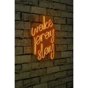 Neonverlichting Wake Slay Pray - Wallity reeks - Geel