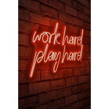 Neonverlichting Work Hard Play Hard - Wallity reeks - Rood
