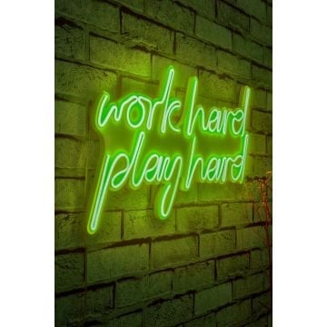 Neonverlichting Work Hard Play Hard - Wallity reeks - Groen