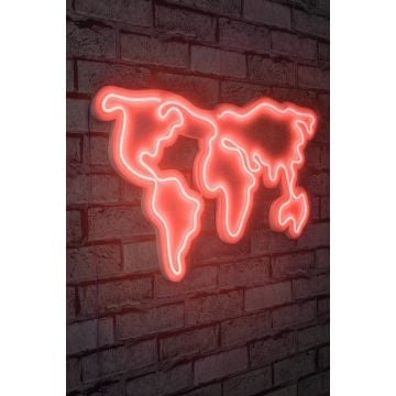 Neonverlichting wereldkaart - Wallity reeks - Rood