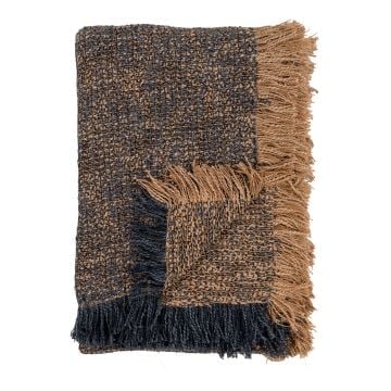 Ely Plaid - Blauw/Geel | 130x170 cm | Poly-Katoen.
