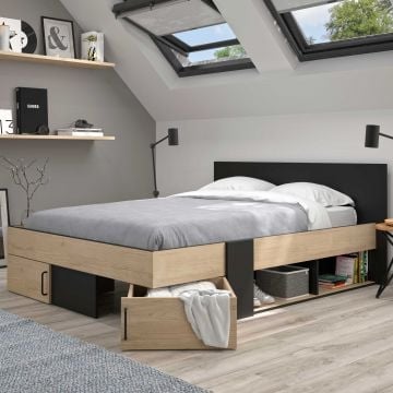 Twijfelaar Swivel | 140 x 190 cm | Met opbergruimte | Helvezia Oak-design
