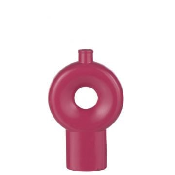Vaas abstract porselein glanzend fuchsia large