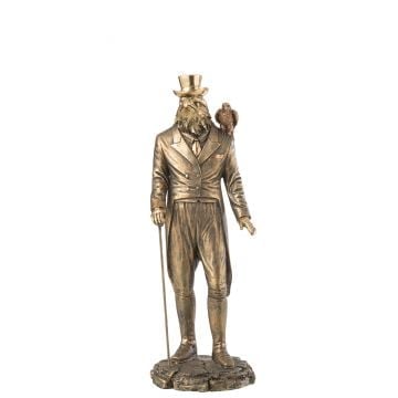 Man vogel resin antiek goud