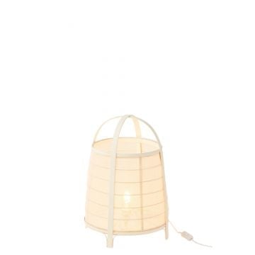 Lamp rya katoen/bamboe wit large