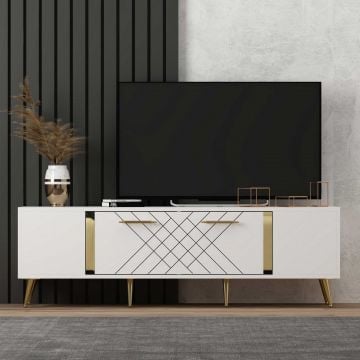 Tv-meubel Thijs - 35x150x48 cm - MDF/wit 