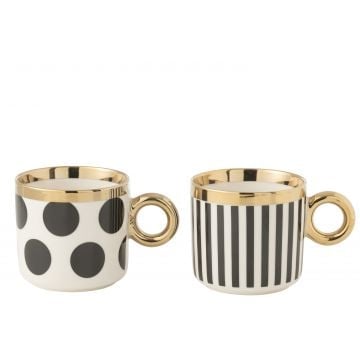 Doos van 1 tas dot/strip  keramiek mix assortiment 2