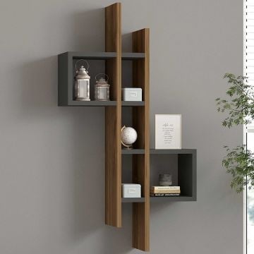 Wandrek Asse - antraciet/eikdecor