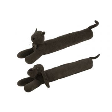 Tochtrol hond/kat bouclé donker grijs assortiment van 2