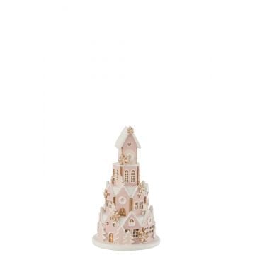 Peperkoek huis roze/wit small