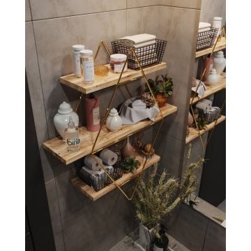 Massief houten wandplank - Woody Fashion | 70 x 16 x 60 cm