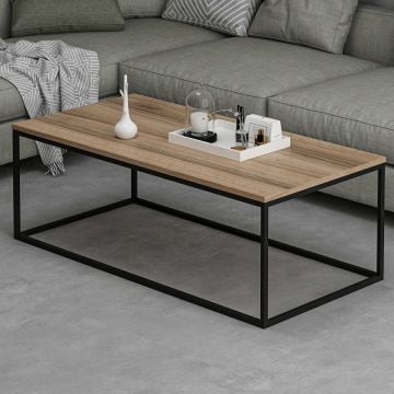 Woody Fashion Salontafel | 100% Melamine | 18mm Dik | Metalen Frame | 120x42x60cm | Notelaar