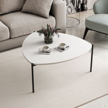 Woody Fashion Salontafel | 100% Melamine | Metalen Frame | 90x40x89 cm | Wit