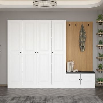 Vestiairemeubel Woody Fashion | Melamine coating | 18mm | Wit