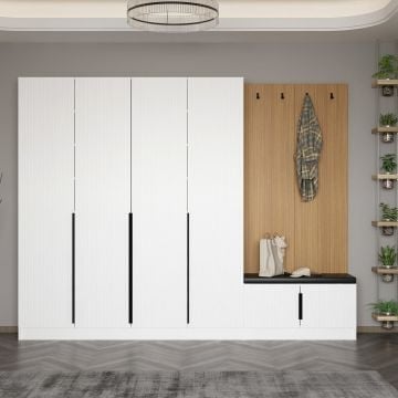 Moderne Witte Kapstok 270x210x35cm - Woody Fashion