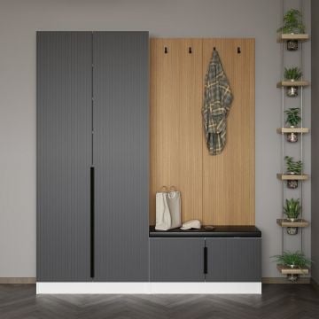 Modieuze Woody vestiaire | Antraciet | 100% Melamine coating