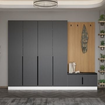 Woody Fashion garderobekast | 100% Melamine | Antraciet