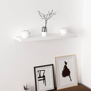 Moderne Witte Houten Wandplank | 80x3.6x23cm | Melamine Gecoat