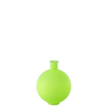 Vase ball glass neon green large