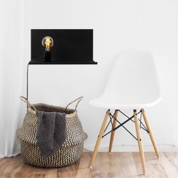 Wandlamp Sheen | Metalen behuizing | 50x25x25 cm | E27 Max 40W | IP20 | Zwart