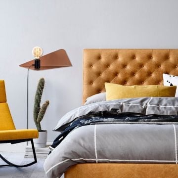 Koperen wandlamp Sheen | Metalen behuizing, Pluggable