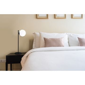 Tafellamp Sheen - 25x25x56cm - metaal en glas - zwart