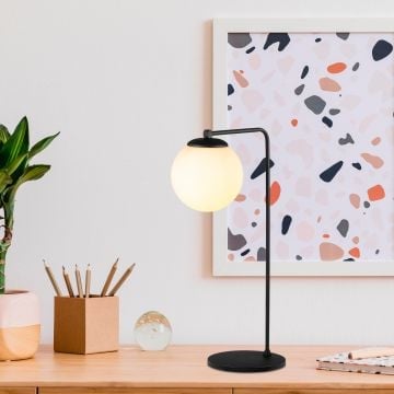 Wandlamp Sheen | Metalen kap | Glazen kap | Afmeting 15x28cm | Zwart