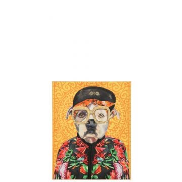 Wanddecoratie hond popart canvas mix small