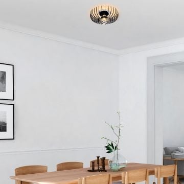 Kroonluchter Noor | 36cm Diameter | Metalen Behuizing | Zwart