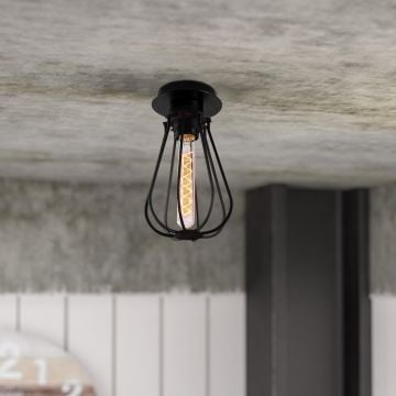 Strakke en moderne zwarte kroonluchter | 15cm Diameter | Moderne decoratieve verlichting