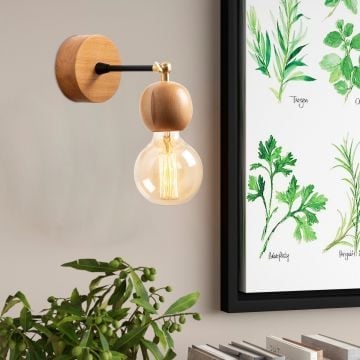 Noor Wandlamp | Hout | 10cm Diameter