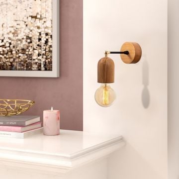 Noor Houten Wandlamp 7x20cm 