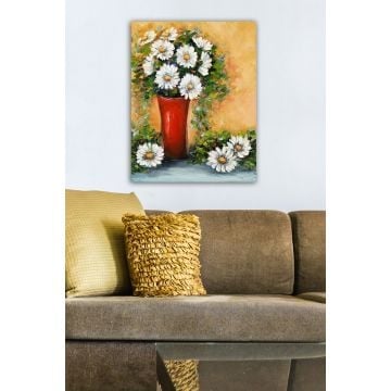 Schutblad Decoratief Canvas Schilderij | 100% Houten Kader | 50x70 cm Veelkleurig