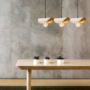 Hanglamp Nitid | 80 x 17 cm | Wit/goud